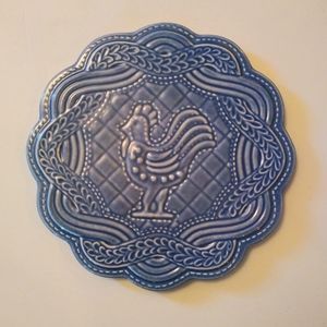 Longaberger Blue Rooster Trivet